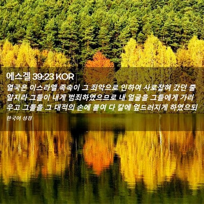 Picture 02 - 에스겔 39:23 KOR - 열국은 이스라엘 족속이 그 죄악으로 - Bible Verse Picture