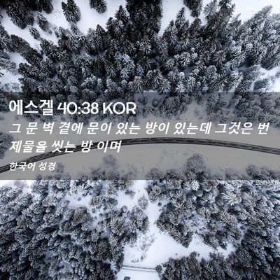 Picture 02 - 에스겔 40:38 KOR - 그 문 벽 곁에 문이 있는 방이 있는데 - Bible Verse Picture