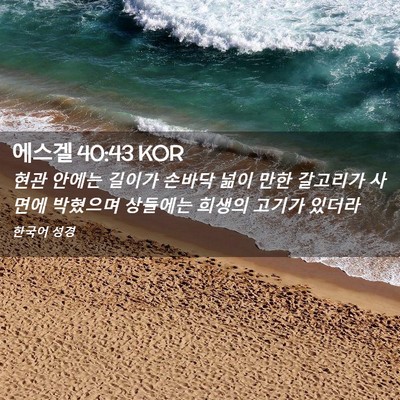Picture 02 - 에스겔 40:43 KOR - 현관 안에는 길이가 손바닥 넒이 - Bible Verse Picture