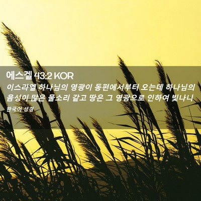 Picture 02 - 에스겔 43:2 KOR - 이스라엘 하나님의 영광이 - Bible Verse Picture
