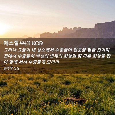 Picture 02 - 에스겔 44:11 KOR - 그러나 그들이 내 성소에서 수종들어 - Bible Verse Picture