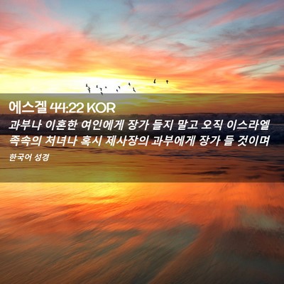 Picture 02 - 에스겔 44:22 KOR - 과부나 이혼한 여인에게 장가 들지 - Bible Verse Picture