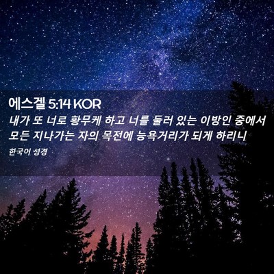 Picture 02 - 에스겔 5:14 KOR - 내가 또 너로 황무케 하고 너를 둘러 - Bible Verse Picture