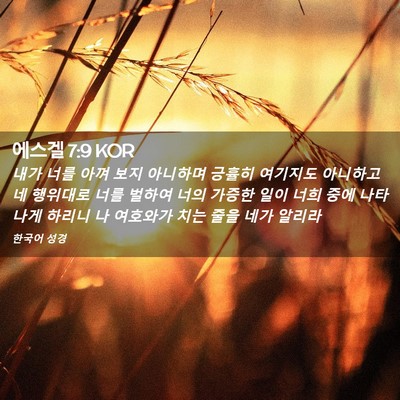Picture 02 - 에스겔 7:9 KOR - 내가 너를 아껴 보지 아니하며 - Bible Verse Picture