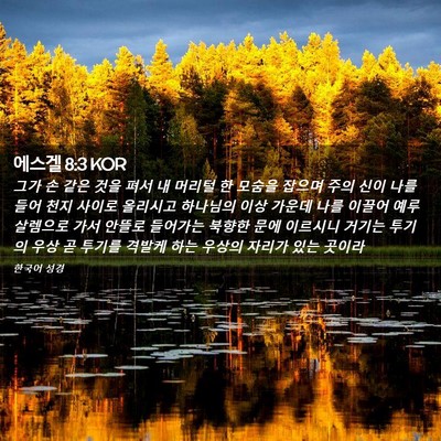 Picture 02 - 에스겔 8:3 KOR - 그가 손 같은 것을 펴서 내 머리털 한 - Bible Verse Picture