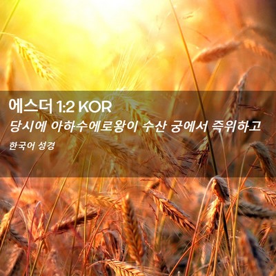 Picture 02 - 에스더 1:2 KOR - 당시에 아하수에로왕이 수산 궁에서 - Bible Verse Picture
