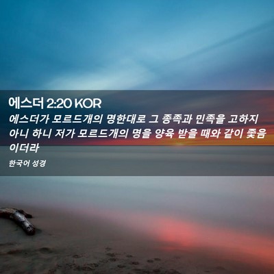 Picture 02 - 에스더 2:20 KOR - 에스더가 모르드개의 명한대로 그 - Bible Verse Picture
