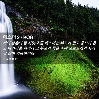 Picture 02 - 에스더 2:7 KOR - 저의 삼촌의 딸 하닷사 곧 에스더는 - Bible Verse Picture