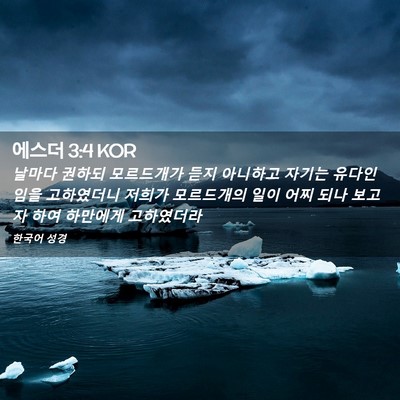 Picture 02 - 에스더 3:4 KOR - 날마다 권하되 모르드개가 듣지 - Bible Verse Picture