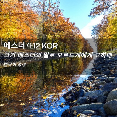 Picture 02 - 에스더 4:12 KOR - 그가 에스더의 말로 모르드개에게 - Bible Verse Picture