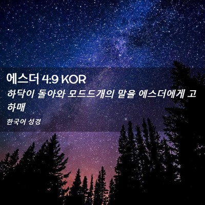 Picture 02 - 에스더 4:9 KOR - 하닥이 돌아와 모드드개의 말을 - Bible Verse Picture