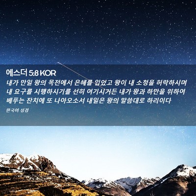 Picture 02 - 에스더 5:8 KOR - 내가 만일 왕의 목전에서 은혜를 - Bible Verse Picture