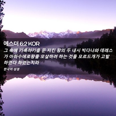 Picture 02 - 에스더 6:2 KOR - 그 속에 기록하기를 문 지킨 왕의 두 - Bible Verse Picture