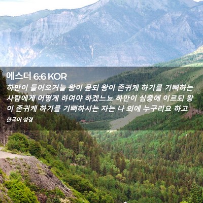 Picture 02 - 에스더 6:6 KOR - 하만이 들어오거늘 왕이 묻되 왕이 - Bible Verse Picture