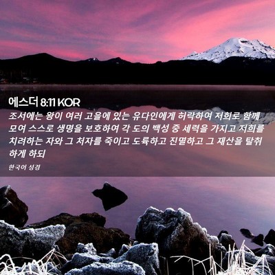 Picture 02 - 에스더 8:11 KOR - 조서에는 왕이 여러 고을에 있는 - Bible Verse Picture