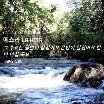 Picture 02 - 에스라 1:9 KOR - 그 수효는 금반이 삼십이요 은반이 - Bible Verse Picture