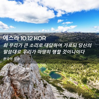 Picture 02 - 에스라 10:12 KOR - 회 무리가 큰 소리로 대답하여 - Bible Verse Picture