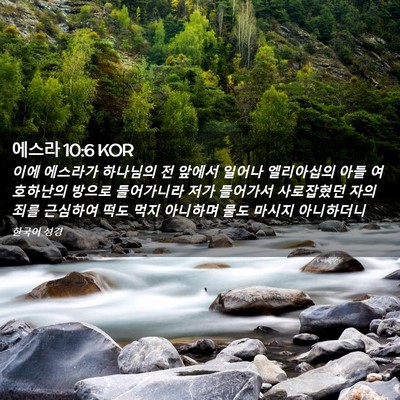 Picture 02 - 에스라 10:6 KOR - 이에 에스라가 하나님의 전 앞에서 - Bible Verse Picture