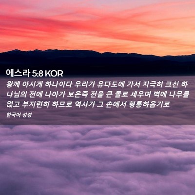 Picture 02 - 에스라 5:8 KOR - 왕께 아시게 하나이다 우리가 - Bible Verse Picture