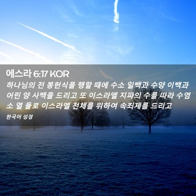 Picture 02 - 에스라 6:17 KOR - 하나님의 전 봉헌식을 행할 때에 - Bible Verse Picture