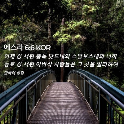 Picture 02 - 에스라 6:6 KOR - 이제 강 서편 총독 닷드내와 - Bible Verse Picture
