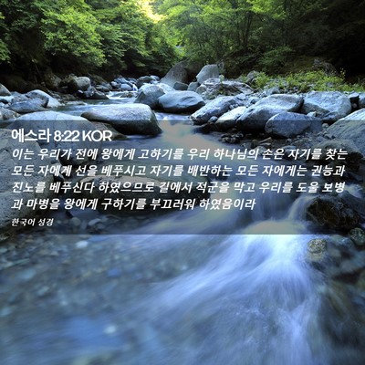 Picture 02 - 에스라 8:22 KOR - 이는 우리가 전에 왕에게 고하기를 - Bible Verse Picture