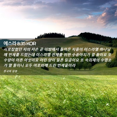 Picture 02 - 에스라 8:35 KOR - 사로잡혔던 자의 자손 곧 이방에서 - Bible Verse Picture