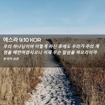 Picture 02 - 에스라 9:10 KOR - 우리 하나님이여 이렇게 하신 후에도 - Bible Verse Picture