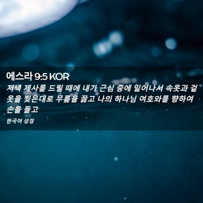 Picture 02 - 에스라 9:5 KOR - 저녁 제사를 드릴 때에 내가 근심 - Bible Verse Picture