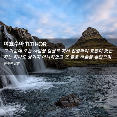 Picture 02 - 여호수아 11:11 KOR - 그 가운데 모든 사람을 칼날로 쳐서 - Bible Verse Picture