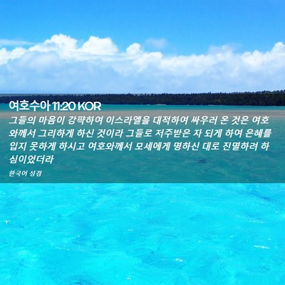 Picture 02 - 여호수아 11:20 KOR - 그들의 마음이 강퍅하여 이스라엘을 - Bible Verse Picture