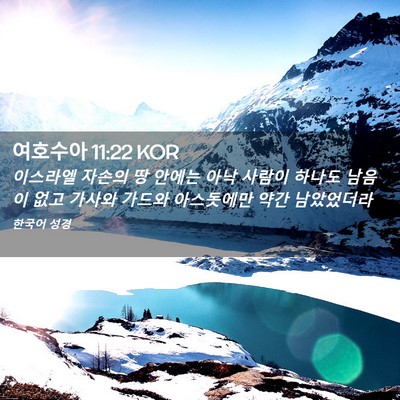 Picture 02 - 여호수아 11:22 KOR - 이스라엘 자손의 땅 안에는 아낙 - Bible Verse Picture