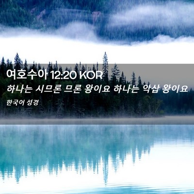 Picture 02 - 여호수아 12:20 KOR - 하나는 시므론 므론 왕이요 하나는 - Bible Verse Picture