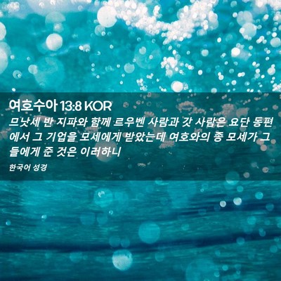 Picture 02 - 여호수아 13:8 KOR - 므낫세 반 지파와 함께 르우벤 - Bible Verse Picture