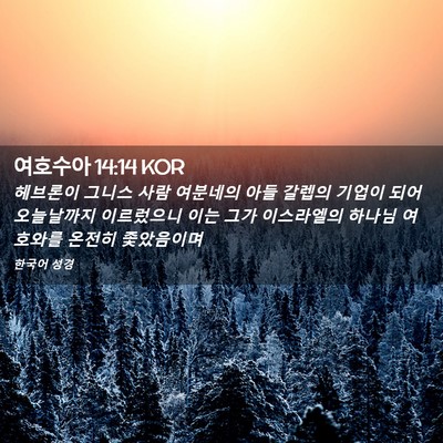 Picture 02 - 여호수아 14:14 KOR - 헤브론이 그니스 사람 여분네의 아들 - Bible Verse Picture