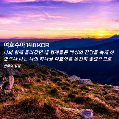 Picture 02 - 여호수아 14:8 KOR - 나와 함께 올라갔던 내 형제들은 - Bible Verse Picture