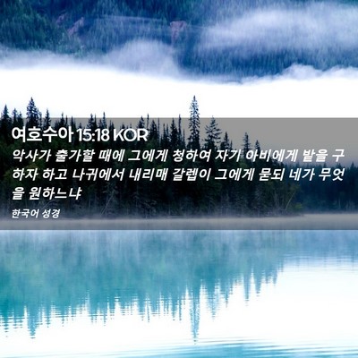 Picture 02 - 여호수아 15:18 KOR - 악사가 출가할 때에 그에게 청하여 - Bible Verse Picture
