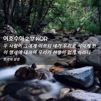 Picture 02 - 여호수아 2:17 KOR - 두 사람이 그에게 이르되 네가 - Bible Verse Picture