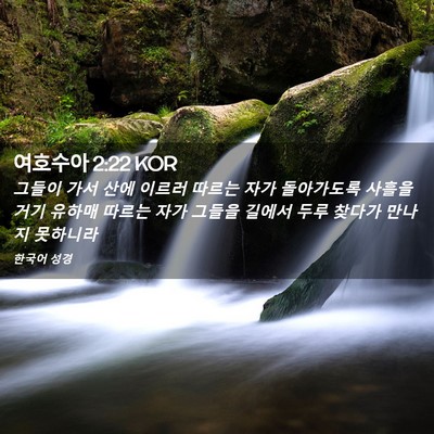 Picture 02 - 여호수아 2:22 KOR - 그들이 가서 산에 이르러 따르는 - Bible Verse Picture
