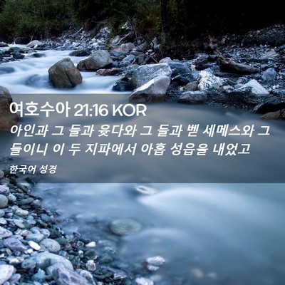 Picture 02 - 여호수아 21:16 KOR - 아인과 그 들과 윳다와 그 들과 벧 - Bible Verse Picture