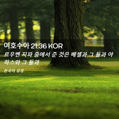Picture 02 - 여호수아 21:36 KOR - 르우벤 지파 중에서 준 것은 베셀과 - Bible Verse Picture