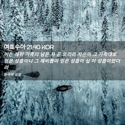 Picture 02 - 여호수아 21:40 KOR - 이는 레위 가족의 남은 자 곧 므라리 - Bible Verse Picture