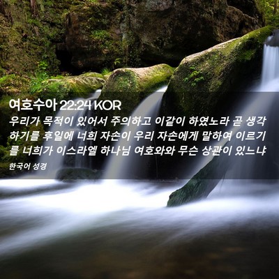 Picture 02 - 여호수아 22:24 KOR - 우리가 목적이 있어서 주의하고 - Bible Verse Picture