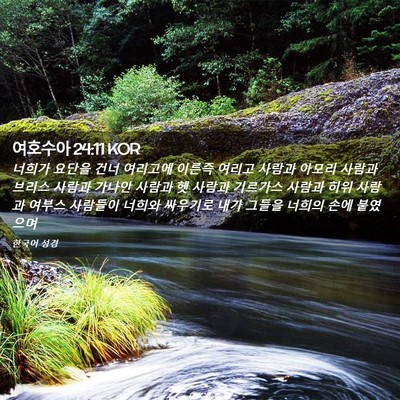 Picture 02 - 여호수아 24:11 KOR - 너희가 요단을 건너 여리고에 이른즉 - Bible Verse Picture