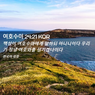 Picture 02 - 여호수아 24:21 KOR - 백성이 여호수아에게 말하되 - Bible Verse Picture
