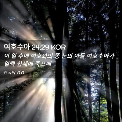 Picture 02 - 여호수아 24:29 KOR - 이 일 후에 여호와의 종 눈의 아들 - Bible Verse Picture