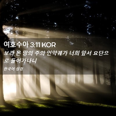 Picture 02 - 여호수아 3:11 KOR - 보라 온 땅의 주의 언약궤가 너희 - Bible Verse Picture