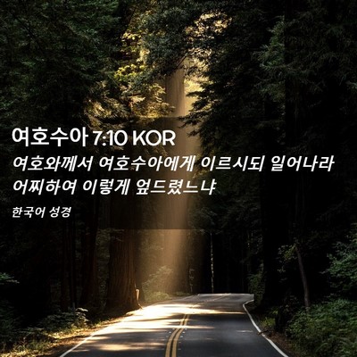 Picture 02 - 여호수아 7:10 KOR - 여호와께서 여호수아에게 이르시되 - Bible Verse Picture