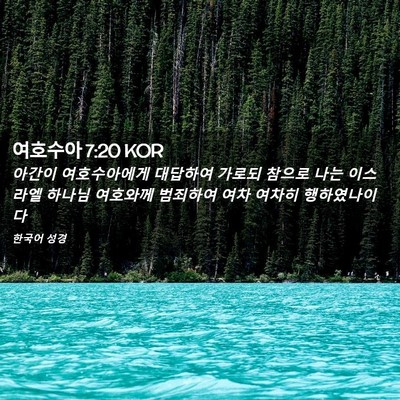 Picture 02 - 여호수아 7:20 KOR - 아간이 여호수아에게 대답하여 - Bible Verse Picture