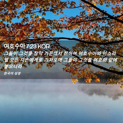 Picture 02 - 여호수아 7:23 KOR - 그들이 그것을 장막 가운데서 취하여 - Bible Verse Picture